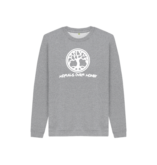 Athletic Grey Kid's 100% Organic Cotton 'Tree Of Life' Eco Jumper - White Logo