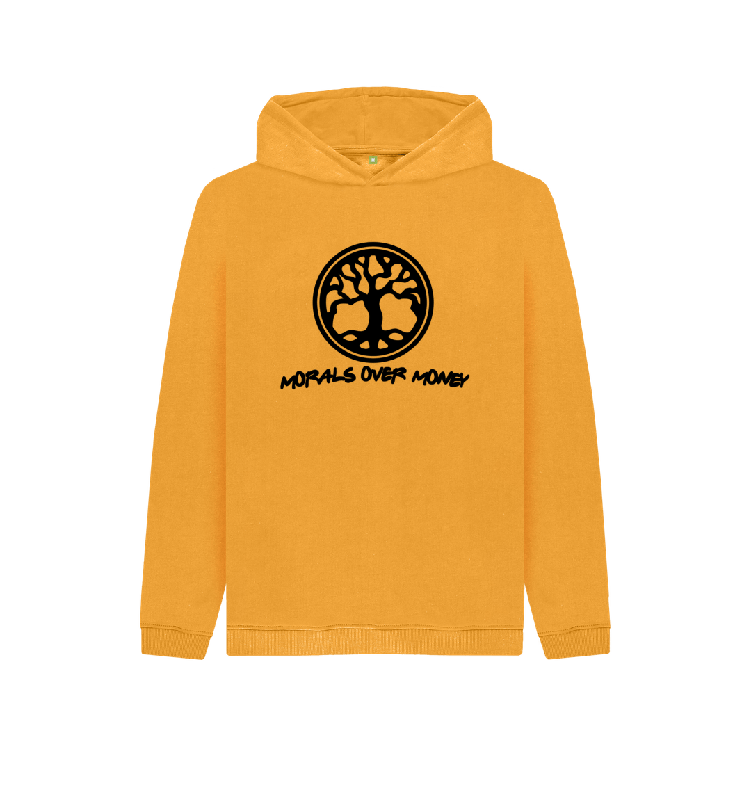 Mustard Kid's 100% Organic Cotton 'Tree Of Life' Eco Hoodie- Black Logo