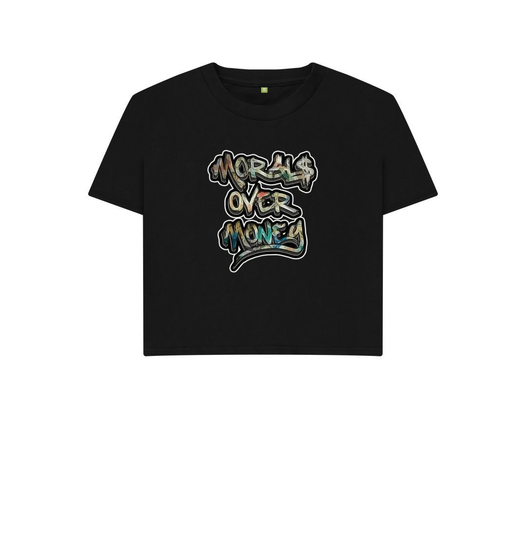 Black Women's Original Morals Over Money Crop-Top