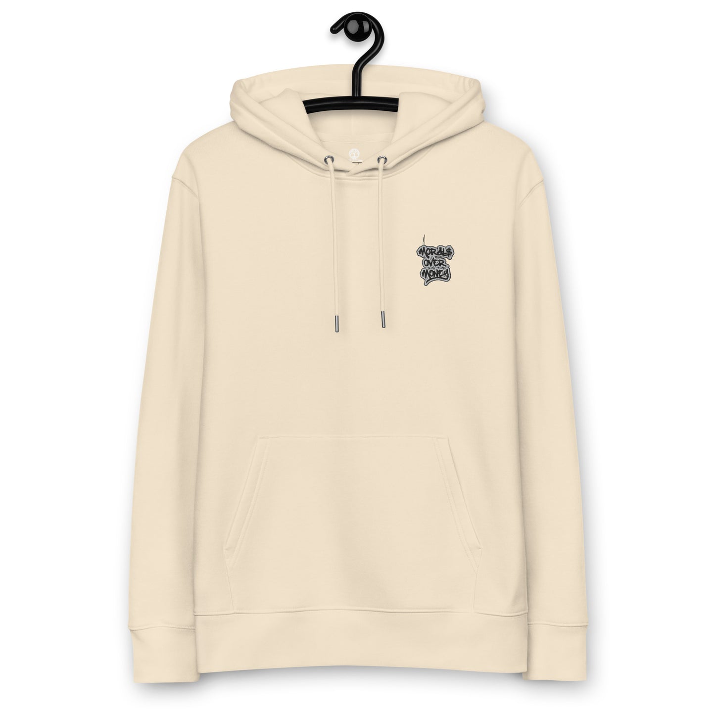 100% Organic Cotton Essentials 'Morals Over Money - Free Palestine' Eco Hoodie