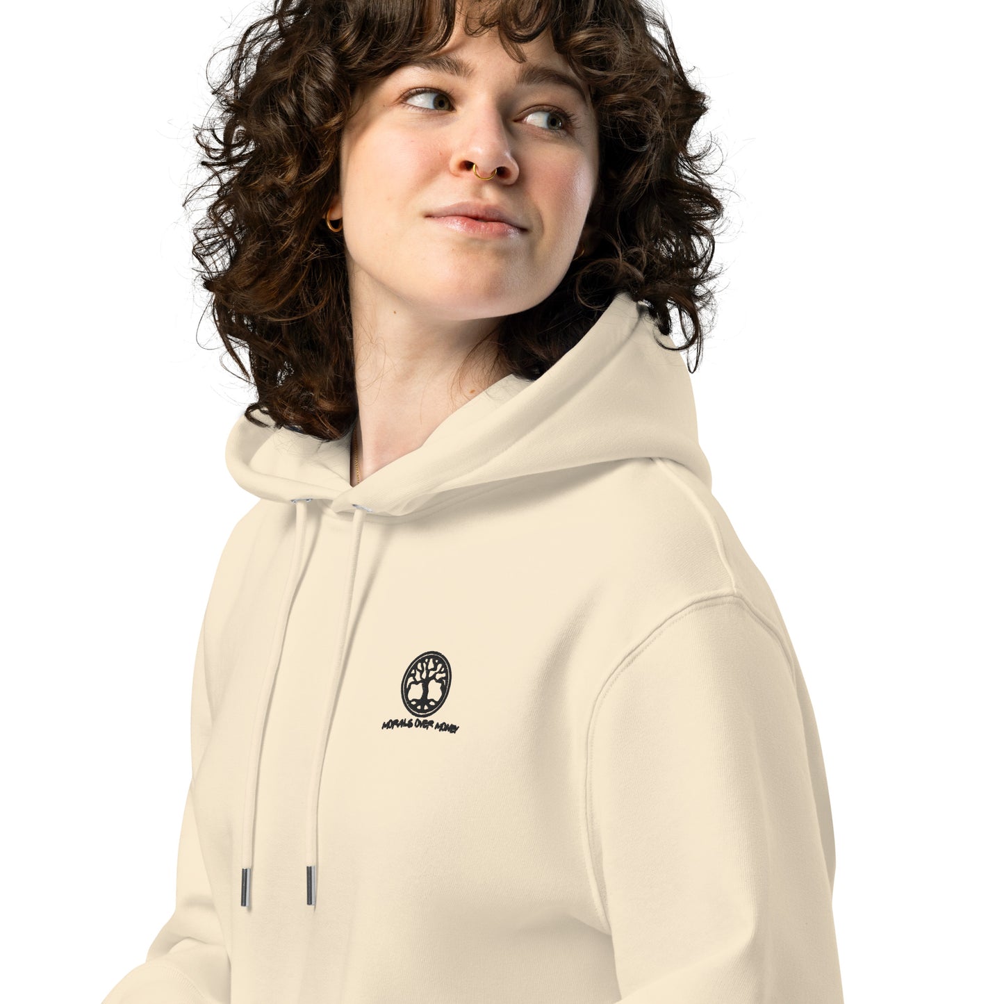 100% Organic Cotton Essentials 'Tree Of Life' Embroidered Eco Hoodie - Black Logo