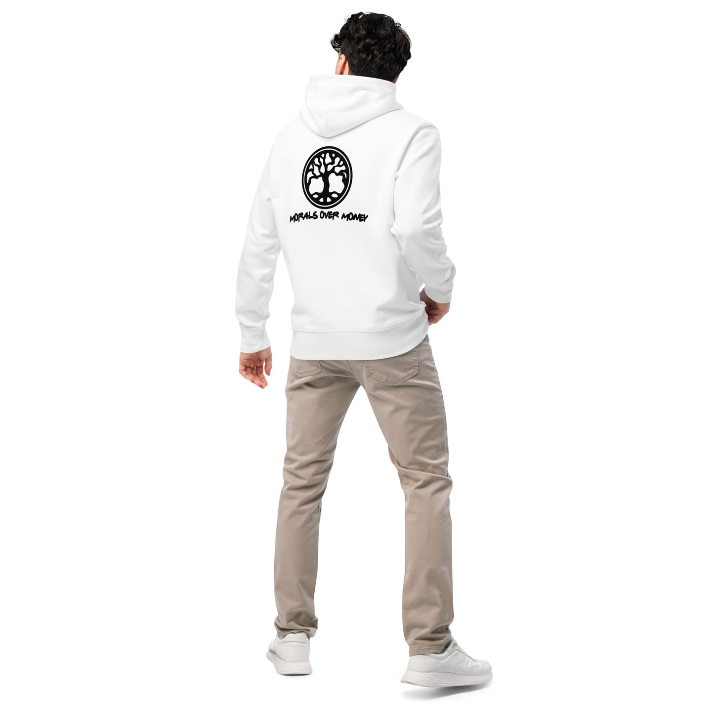 100% Organic Cotton Essentials 'Tree Of Life' Back Print Eco Hoodie - Black Logo