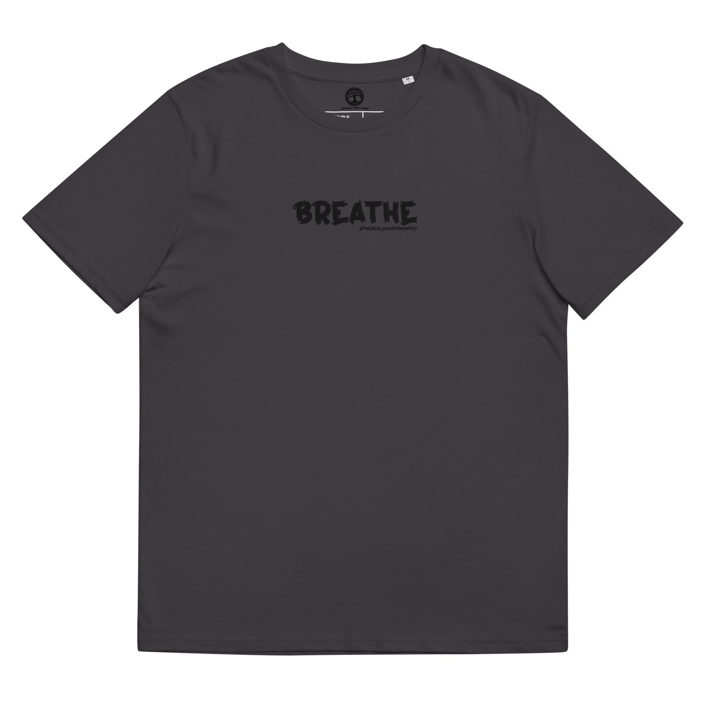 100% Organic Cotton 'Breathe' Eco Tee - Black Logo