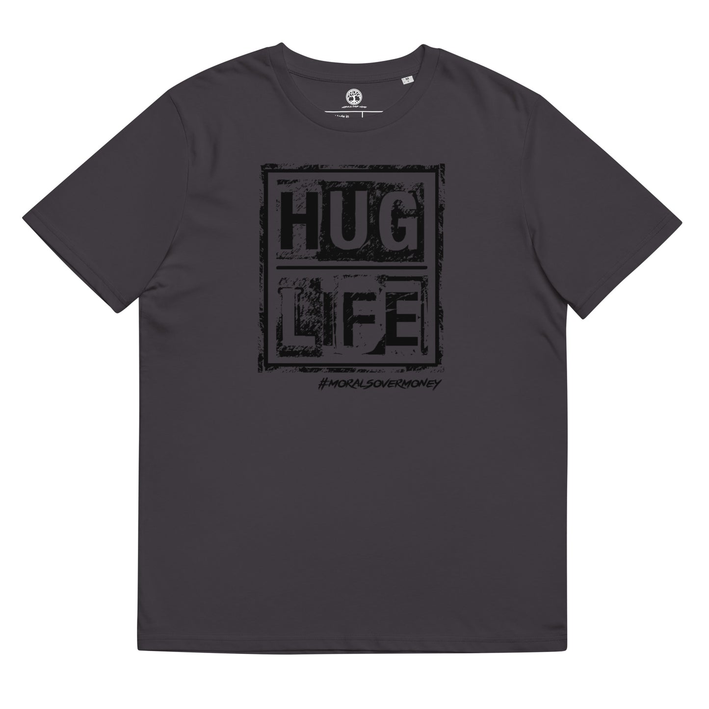 100% Organic Cotton 'Hug Life' Eco Tee  - Black Logo