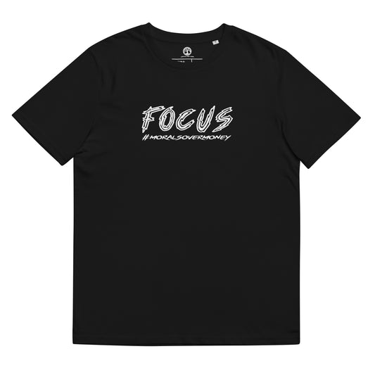 100% Organic Cotton 'Focus' Eco Tee - White Logo