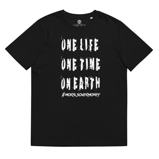 100% Organic Cotton 'One Life' Eco Tee - White Logo