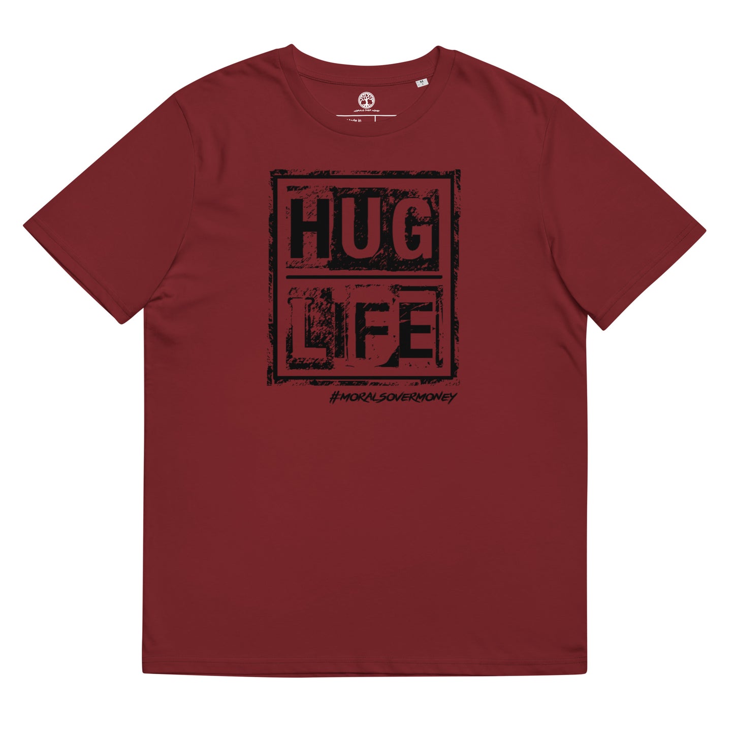 100% Organic Cotton 'Hug Life' Eco Tee  - Black Logo