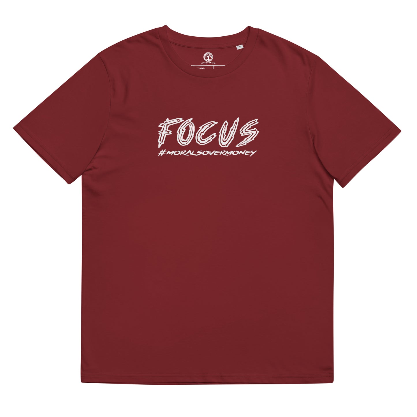 100% Organic Cotton 'Focus' Eco Tee - White Logo