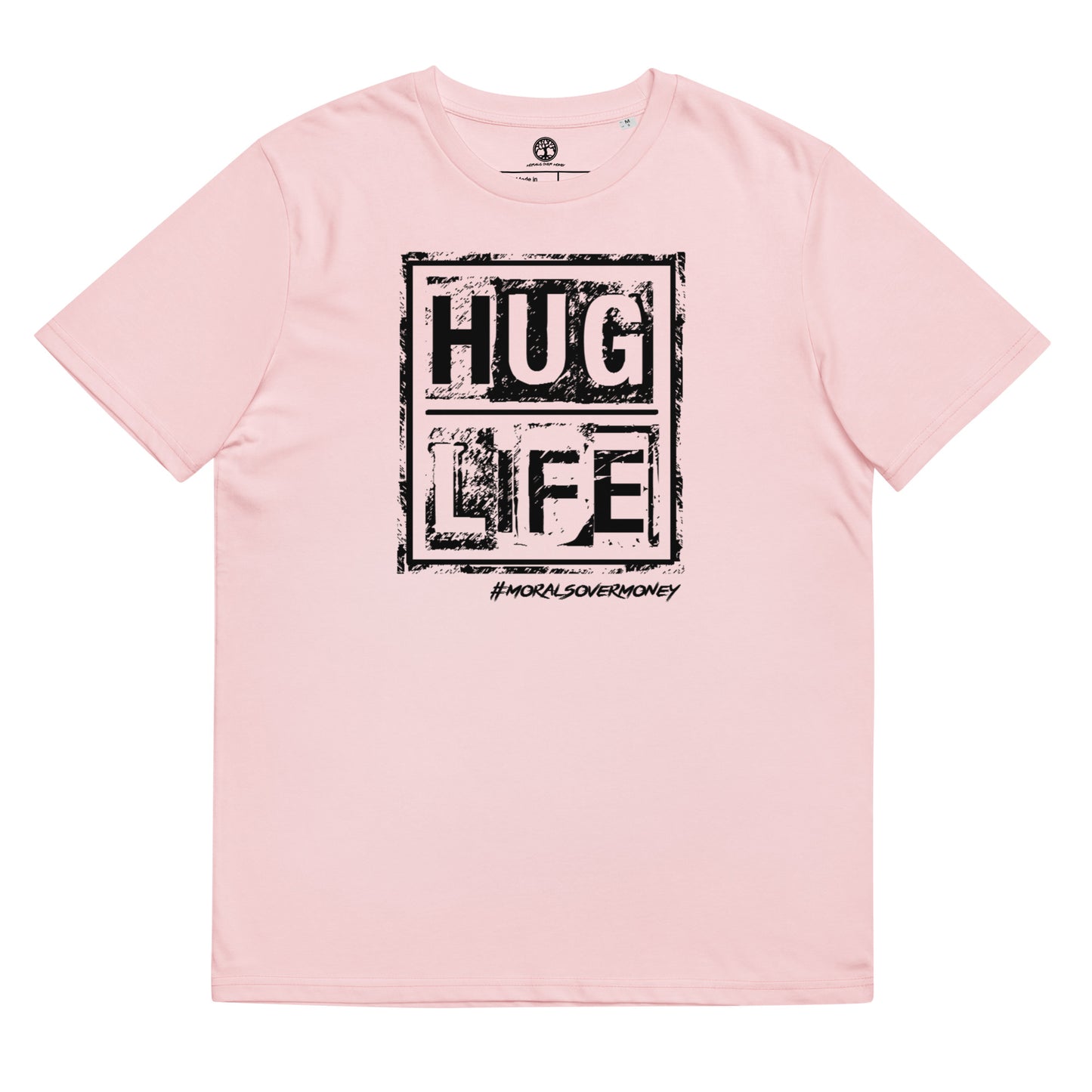 100% Organic Cotton 'Hug Life' Eco Tee  - Black Logo