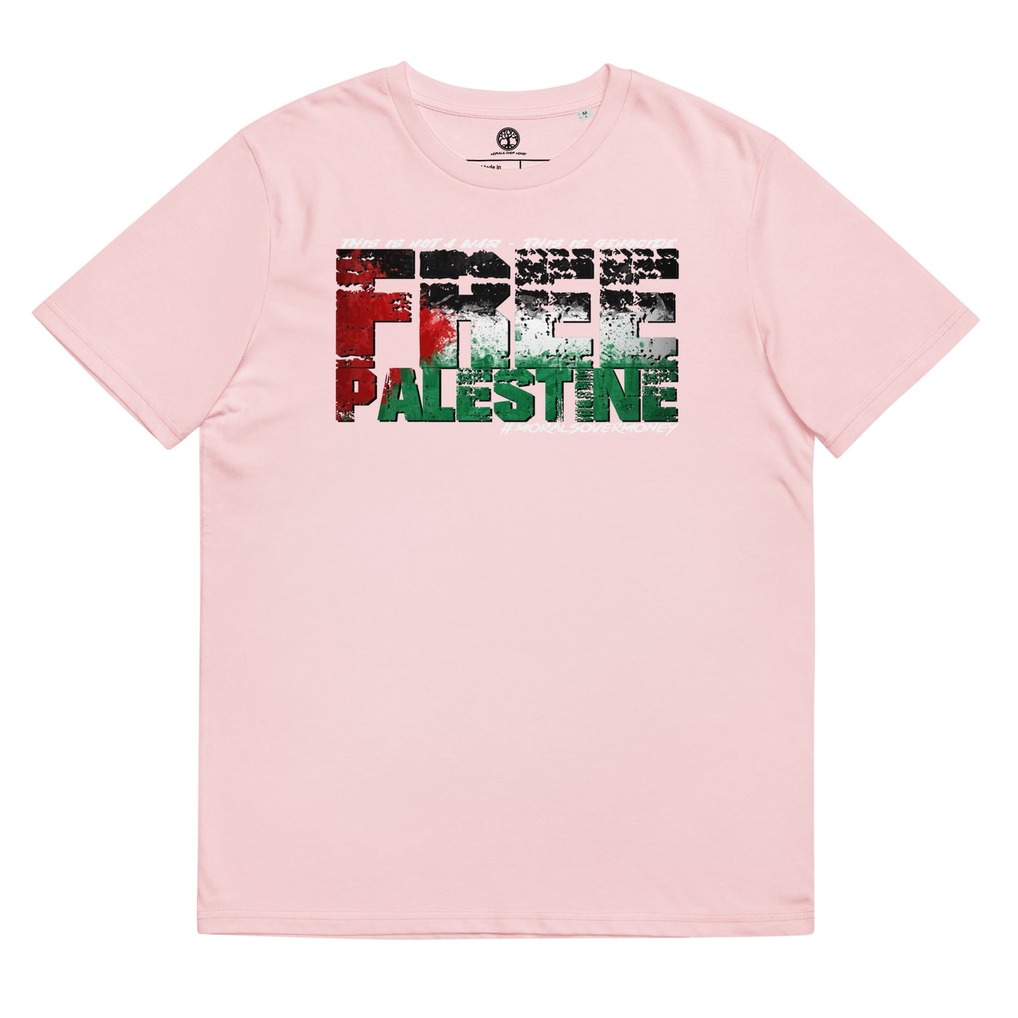 100% Organic Cotton 'Free Palestine' Tee - White Logo