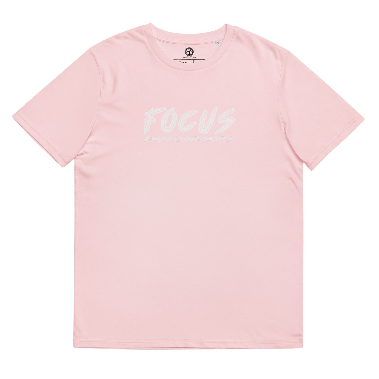 100% Organic Cotton 'Focus' Eco Tee - White Logo