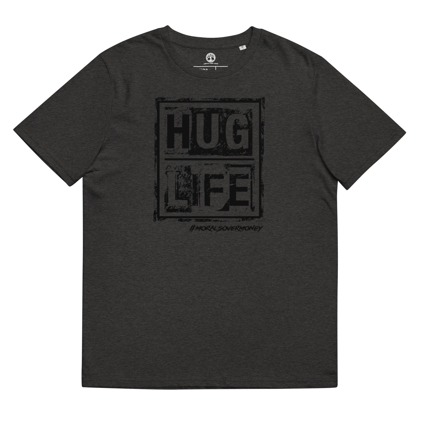 100% Organic Cotton 'Hug Life' Eco Tee  - Black Logo