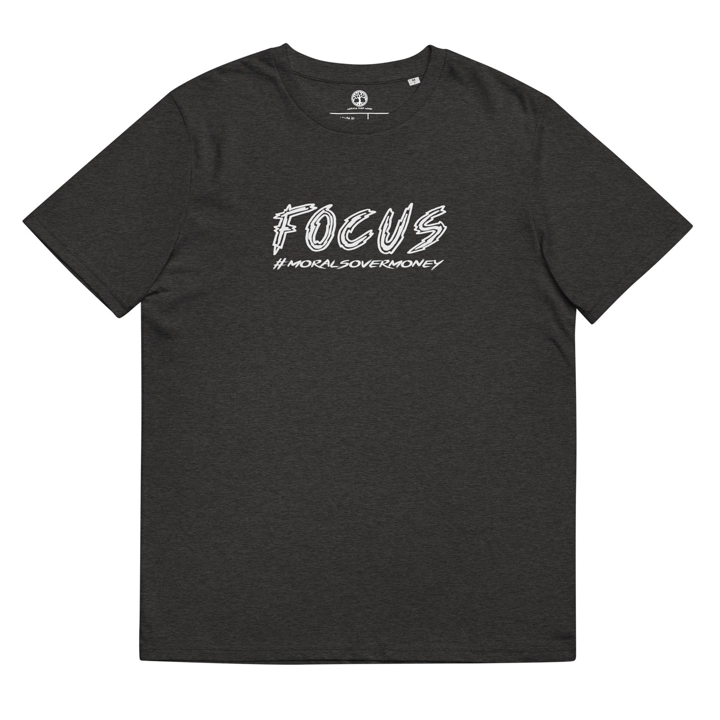 100% Organic Cotton 'Focus' Eco Tee - White Logo