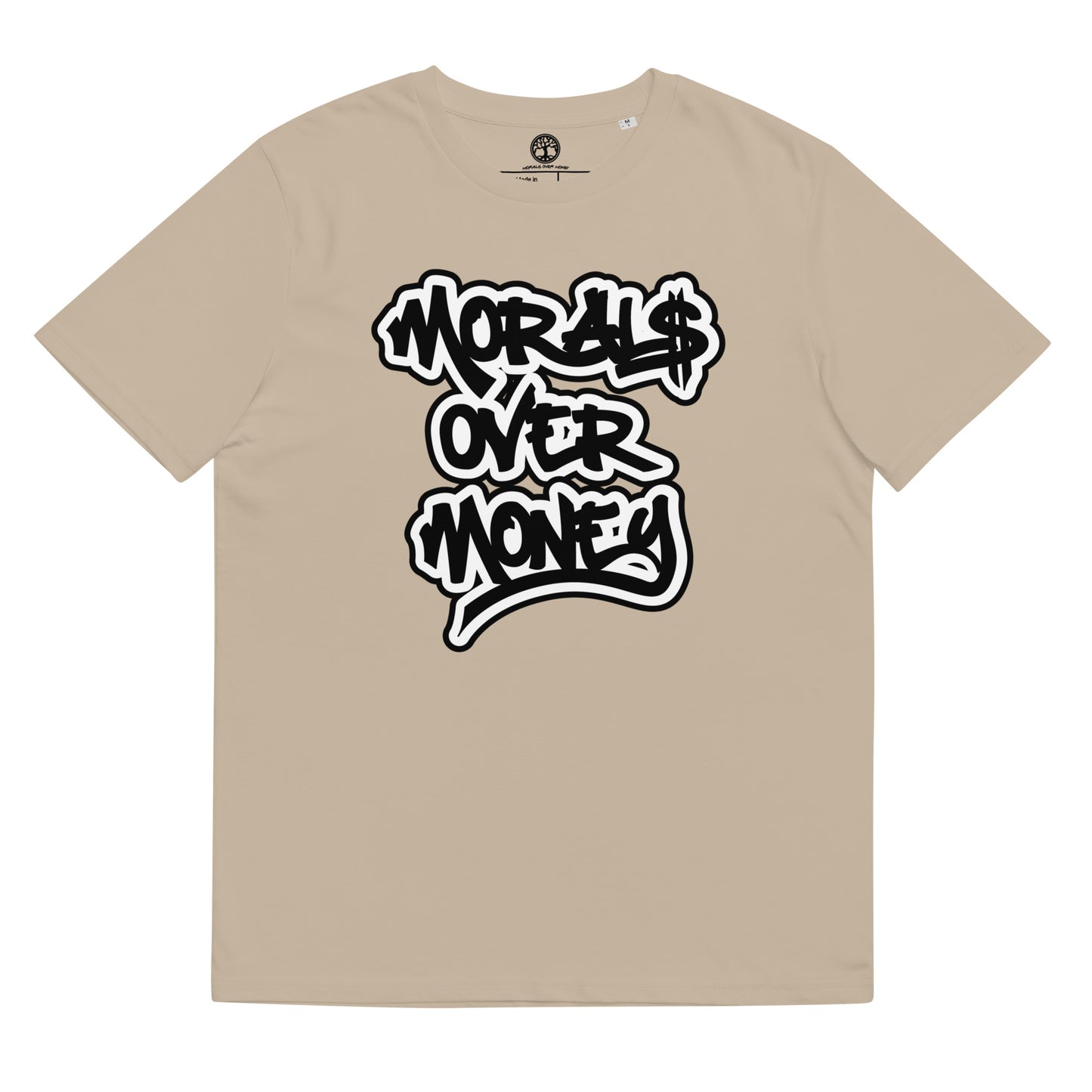 Unisex Morals Over Money Eco Bubble Print - 100% Organic Cotton T-Shirt