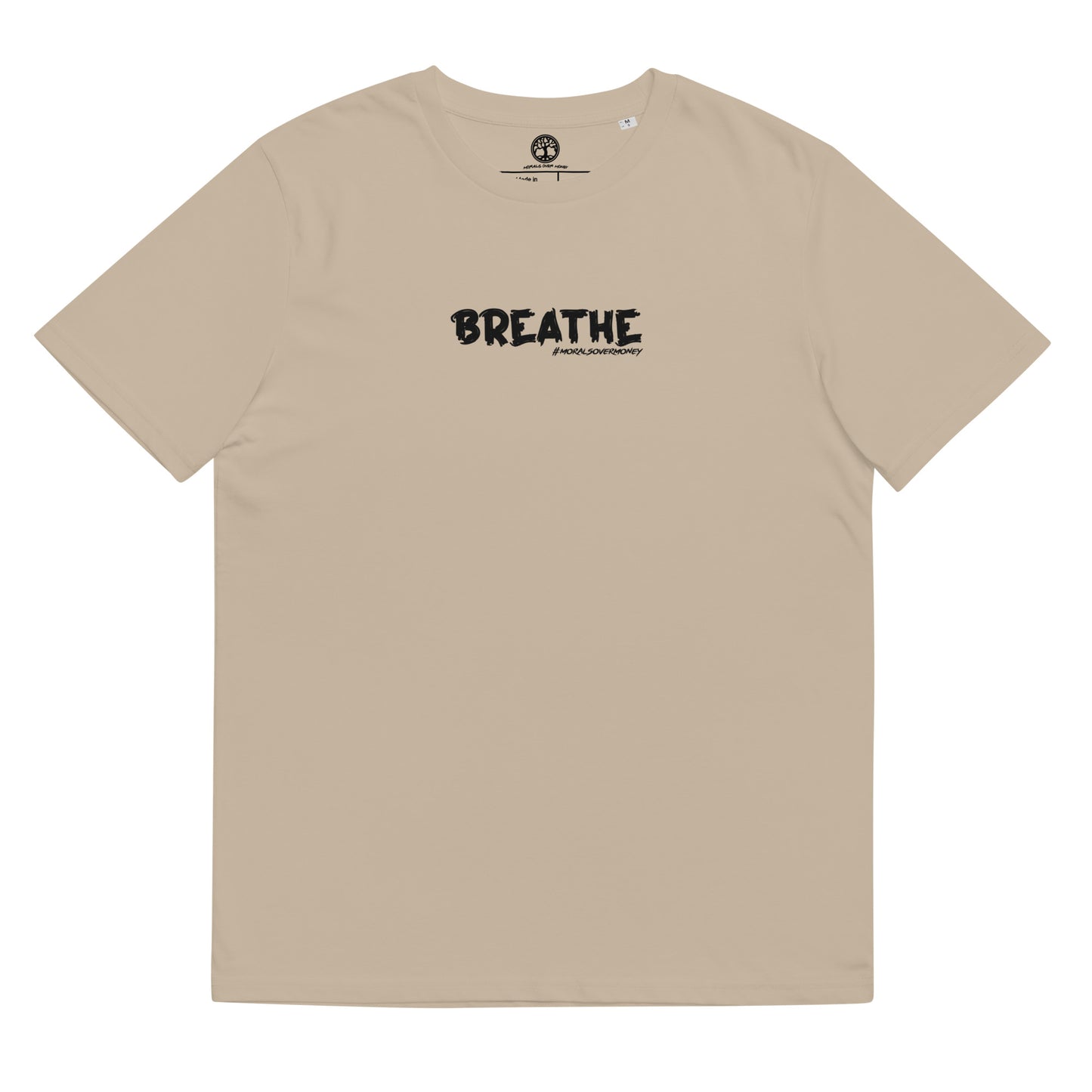 100% Organic Cotton 'Breathe' Eco Tee - Black Logo