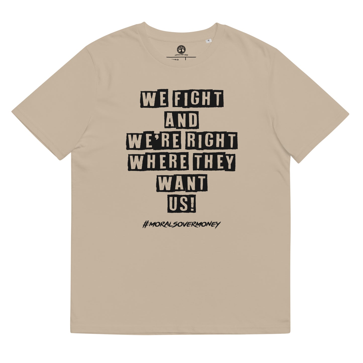 100% Organic Cotton 'We Fight' Eco Tee - Black Logo