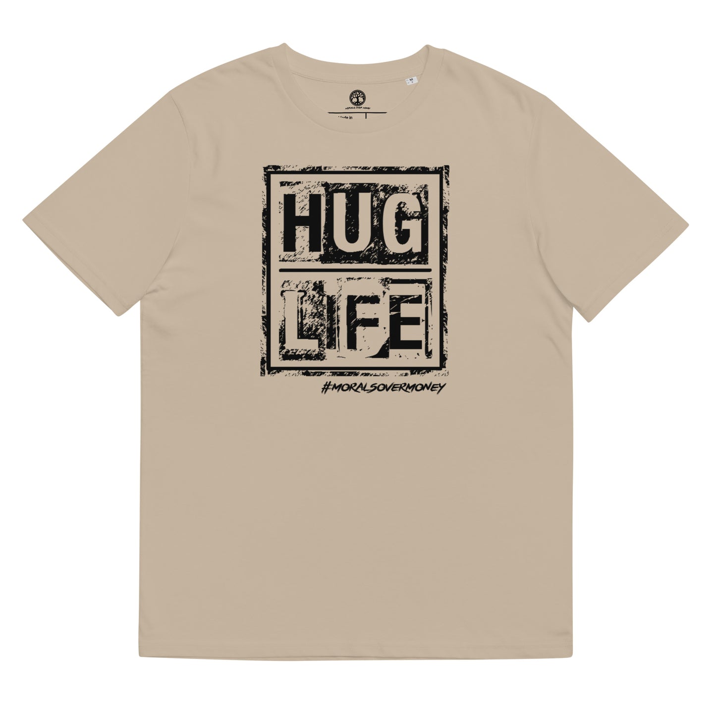 100% Organic Cotton 'Hug Life' Eco Tee  - Black Logo