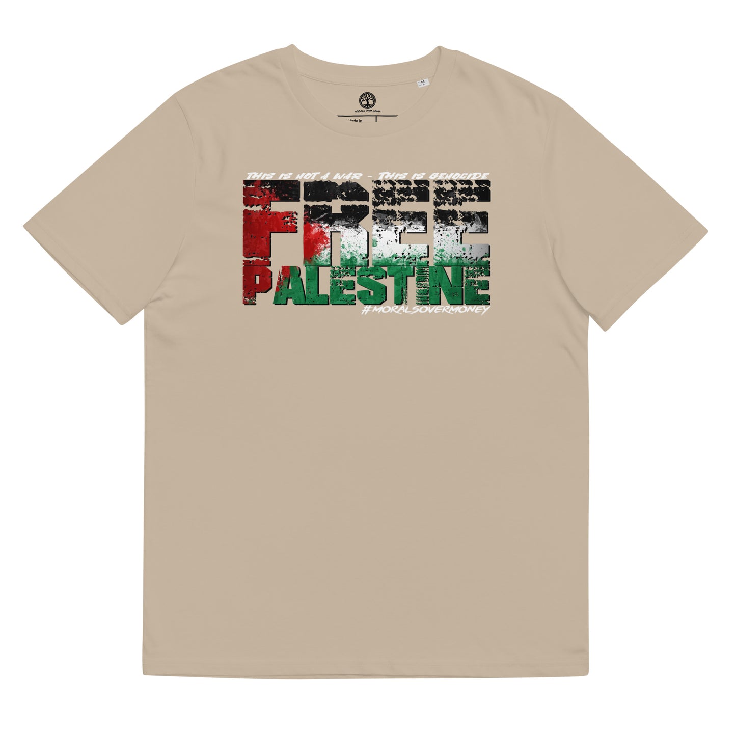 100% Organic Cotton 'Free Palestine' Tee - White Logo