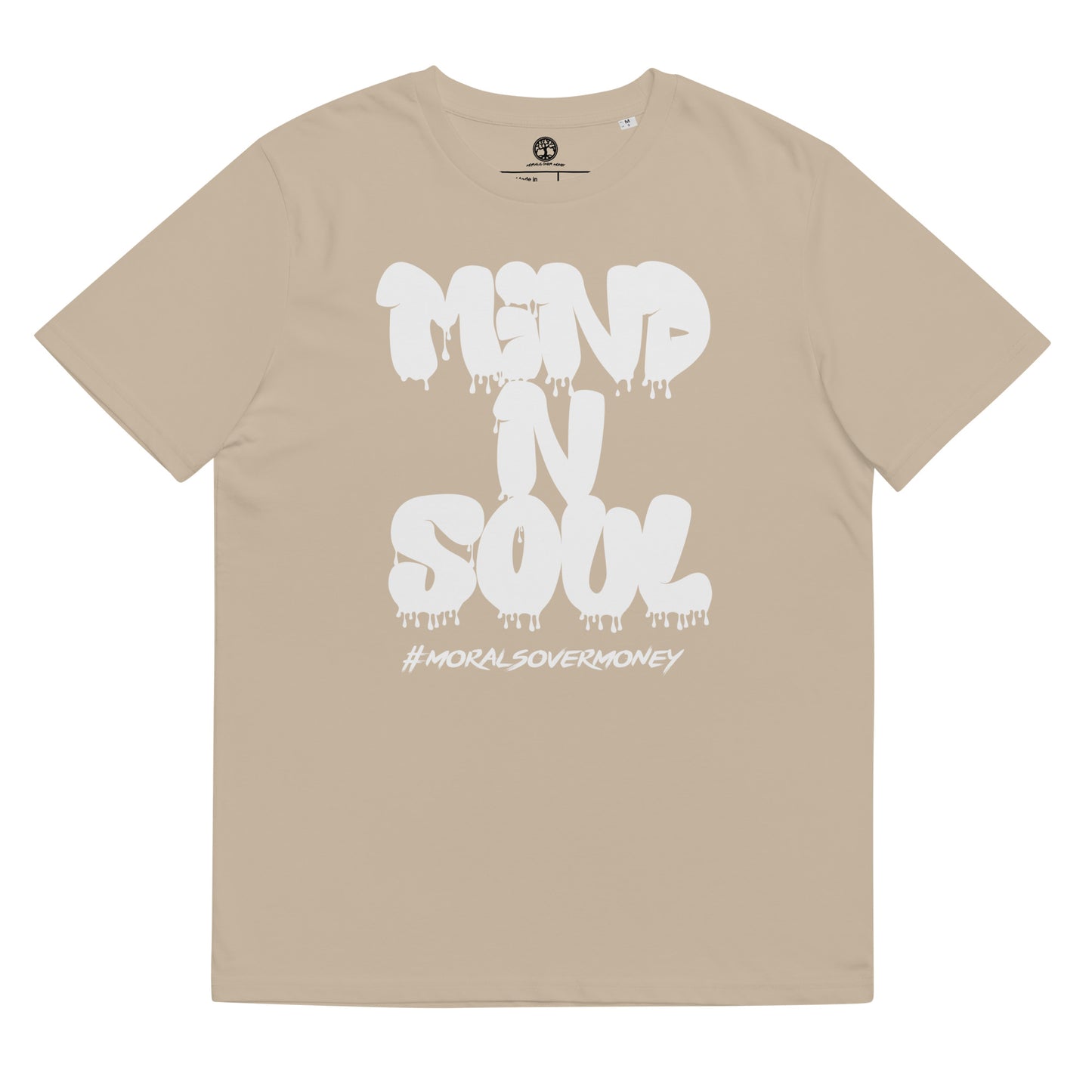 100% Organic Cotton 'Mind n Soul' Eco Tee - White Logo