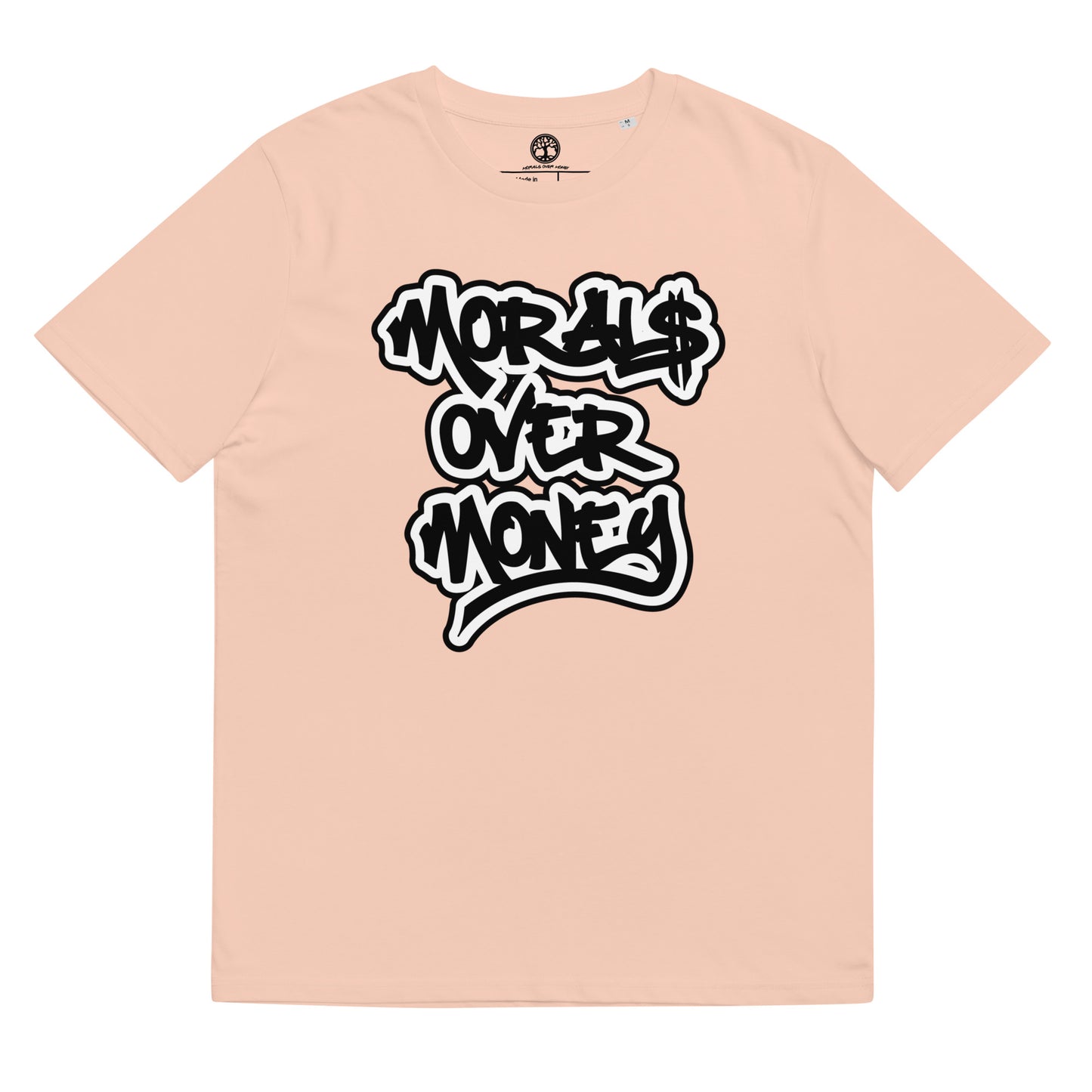 Unisex Morals Over Money Eco Bubble Print - 100% Organic Cotton T-Shirt