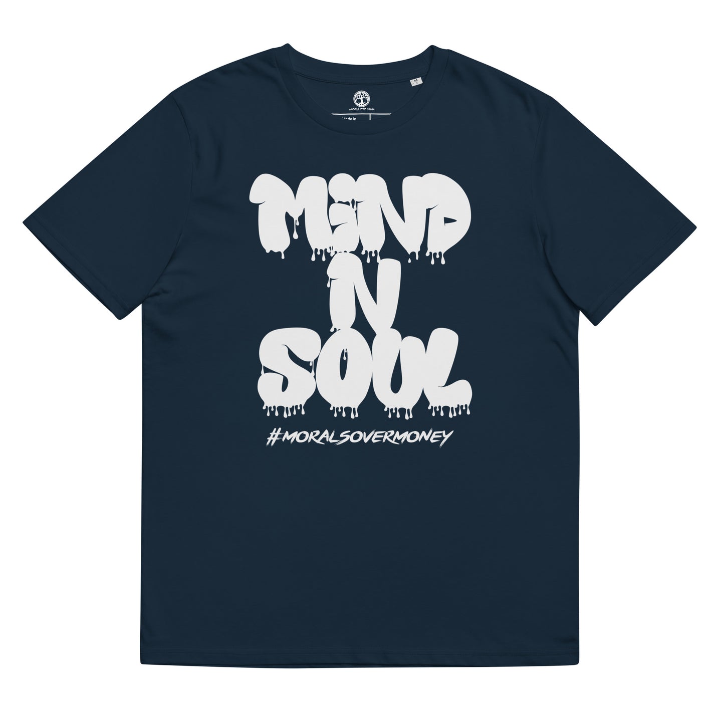 100% Organic Cotton 'Mind n Soul' Eco Tee - White Logo