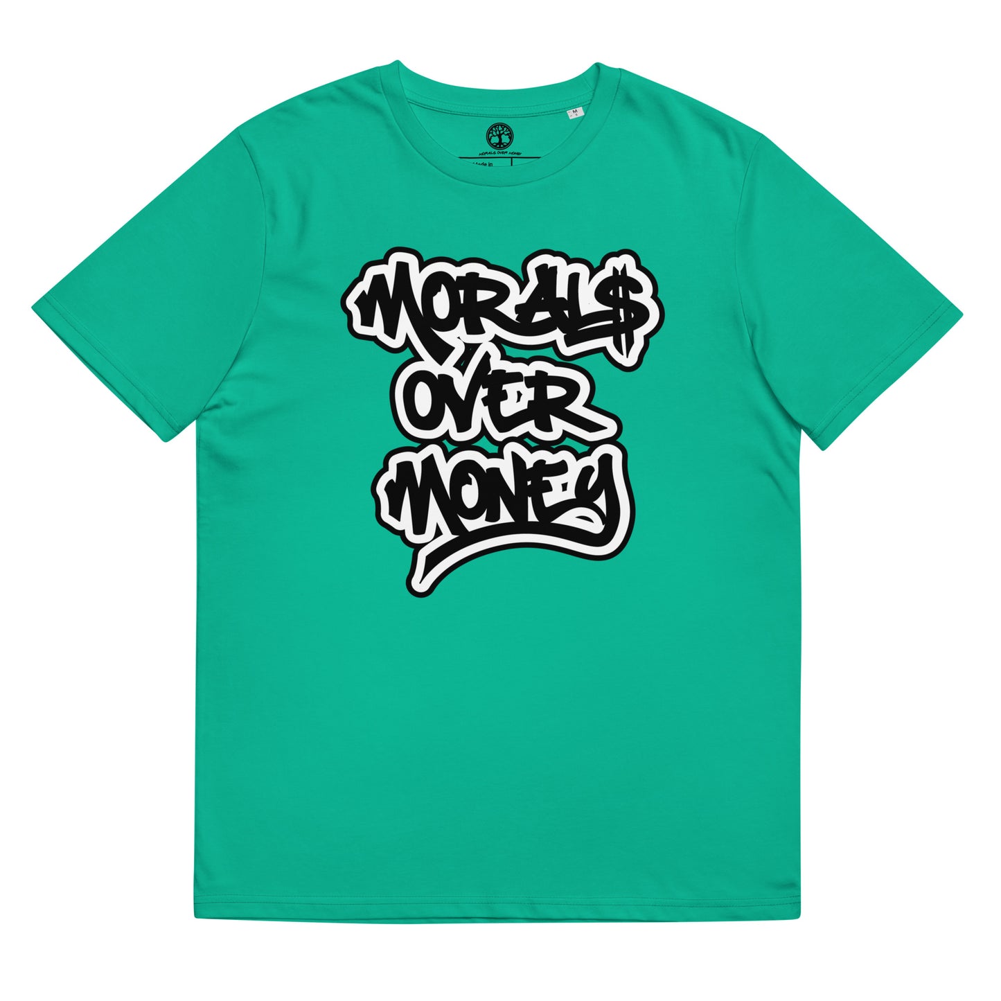 Unisex Morals Over Money Eco Bubble Print - 100% Organic Cotton T-Shirt