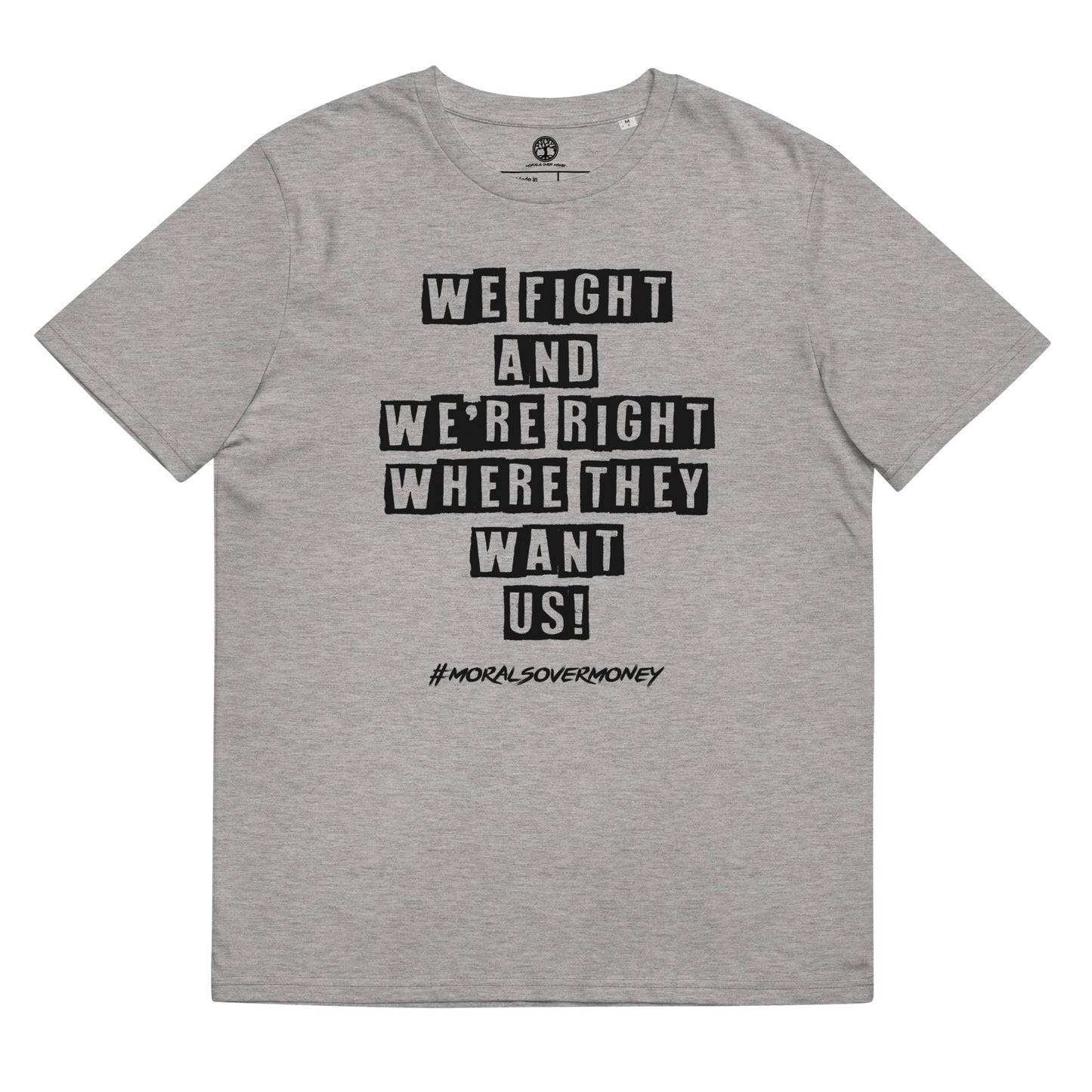 100% Organic Cotton 'We Fight' Eco Tee - Black Logo