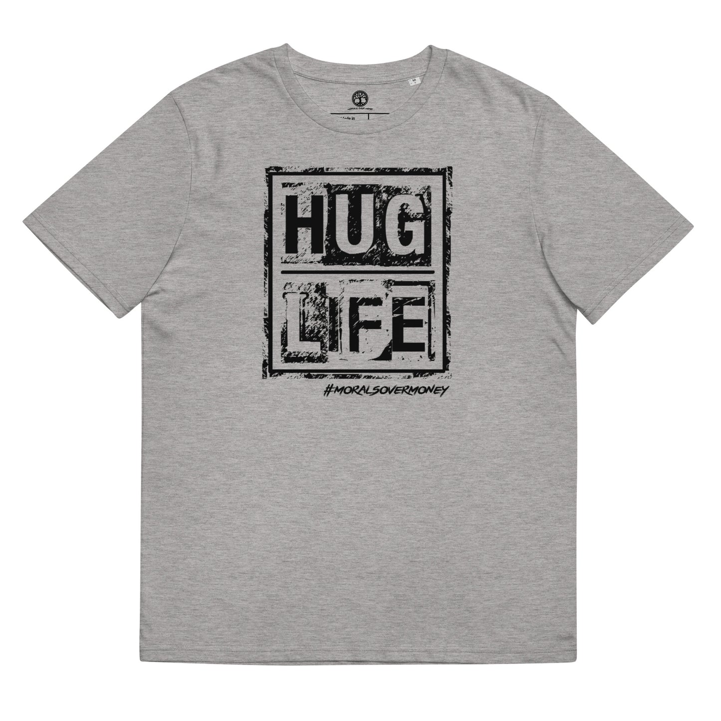 100% Organic Cotton 'Hug Life' Eco Tee  - Black Logo