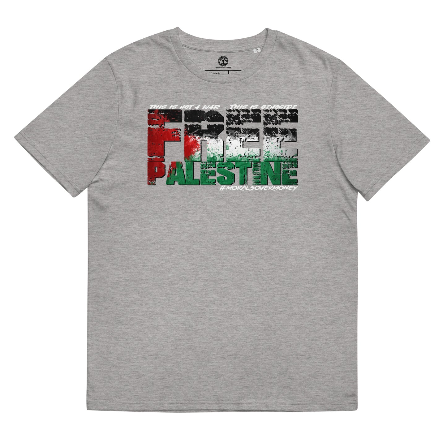 100% Organic Cotton 'Free Palestine' Tee - White Logo