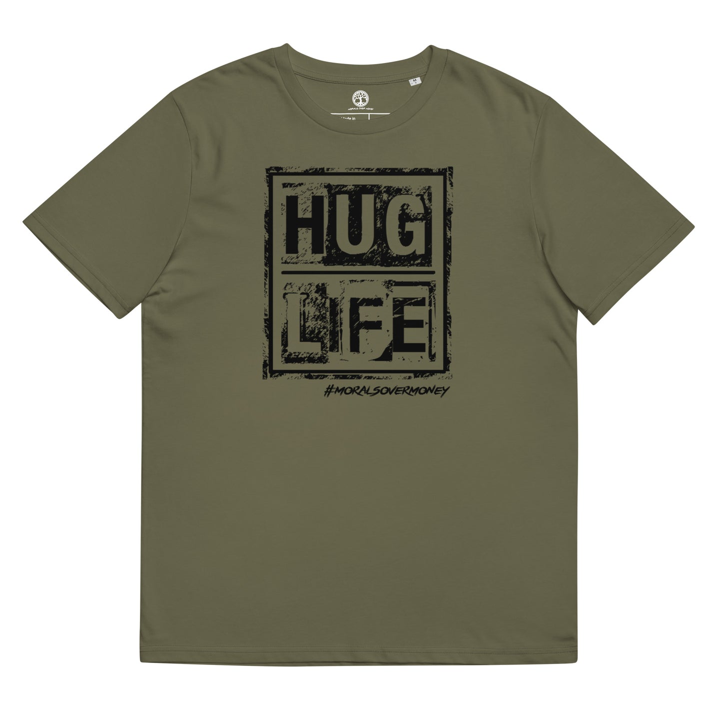 100% Organic Cotton 'Hug Life' Eco Tee  - Black Logo