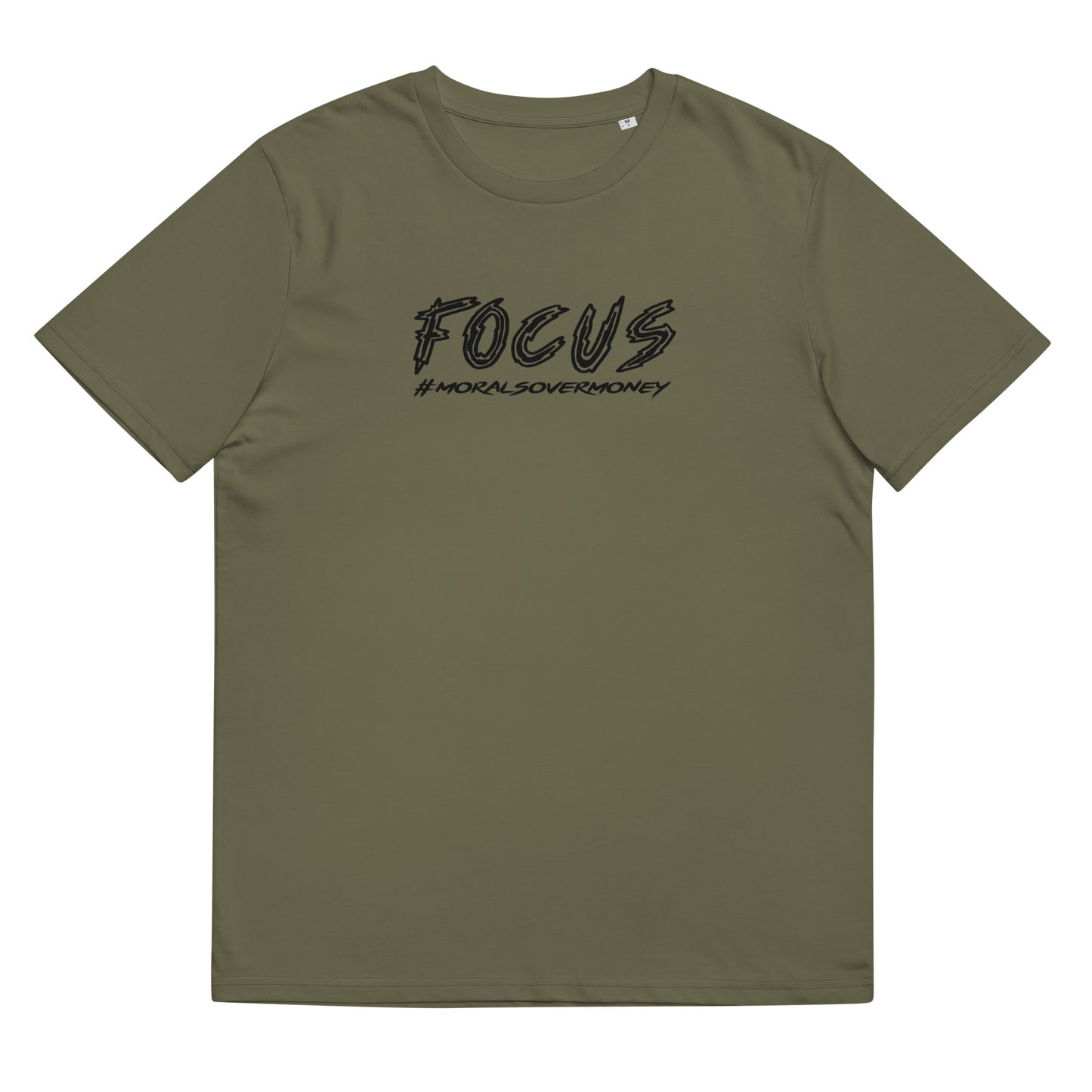 100% Organic Cotton 'Focus' Eco Tee - Black Logo
