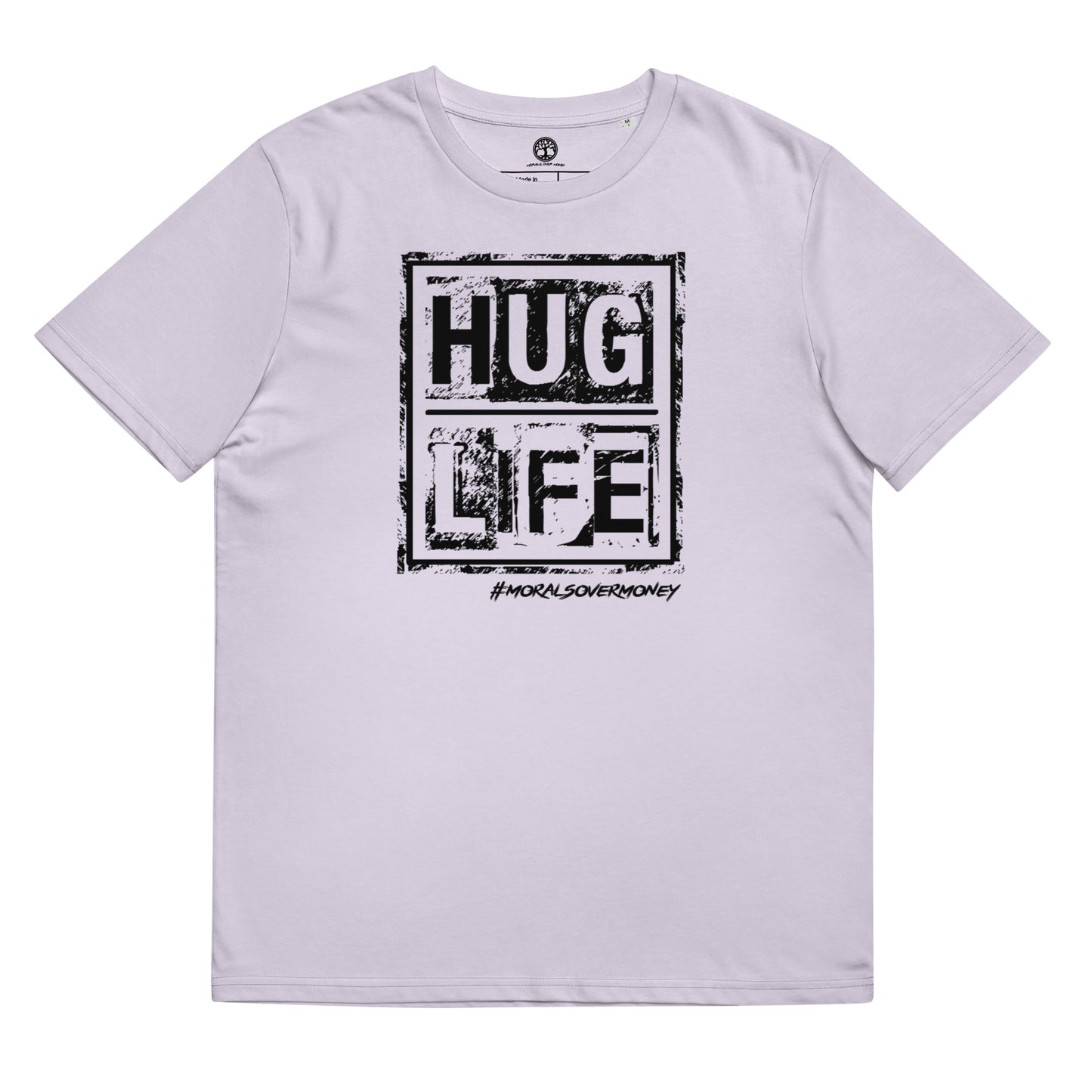 100% Organic Cotton 'Hug Life' Eco Tee  - Black Logo