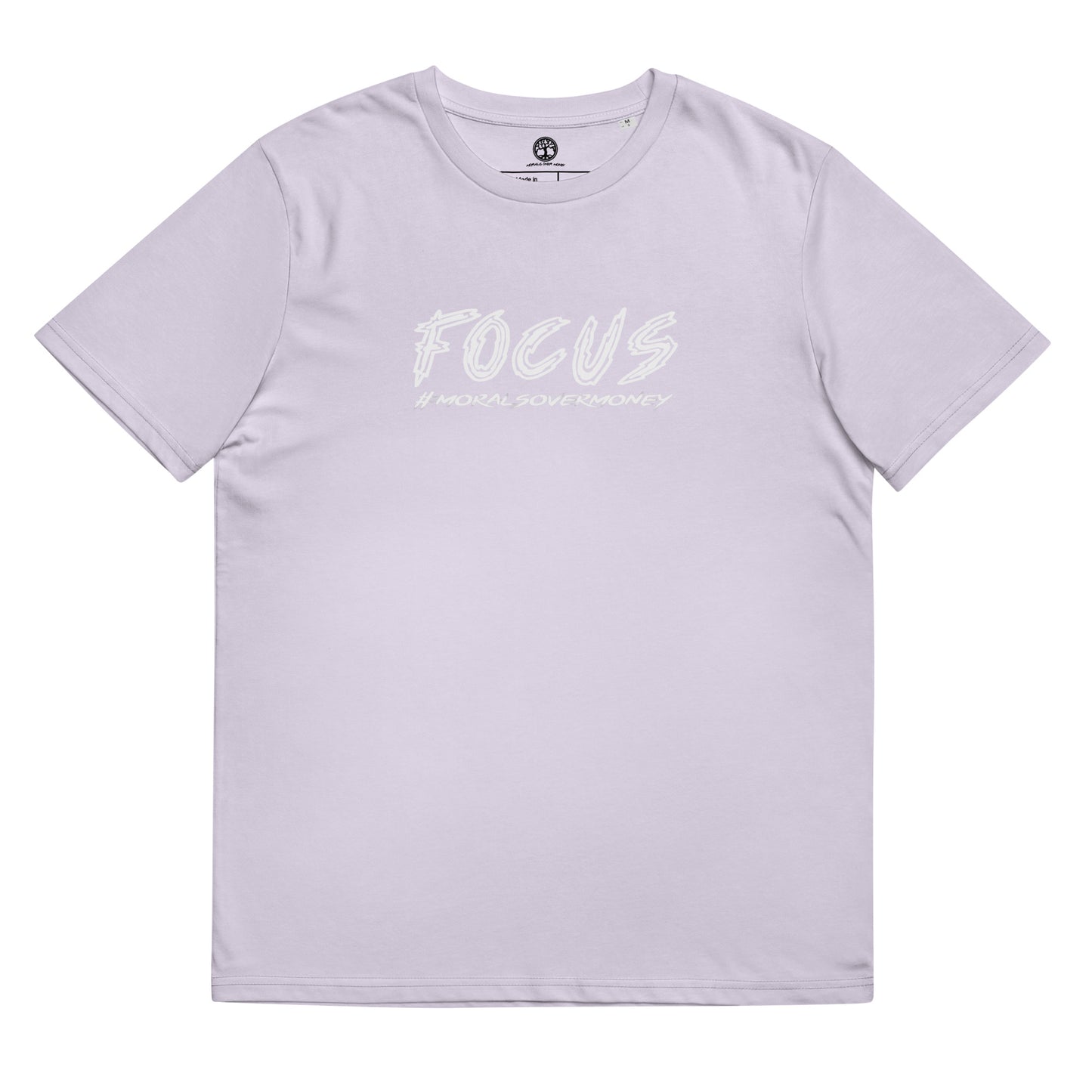 100% Organic Cotton 'Focus' Eco Tee - White Logo