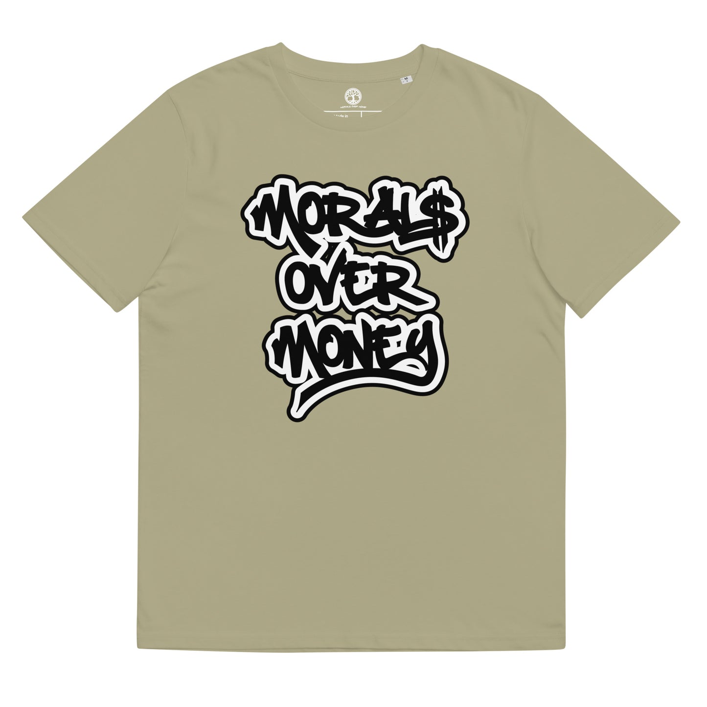 Unisex Morals Over Money Eco Bubble Print - 100% Organic Cotton T-Shirt