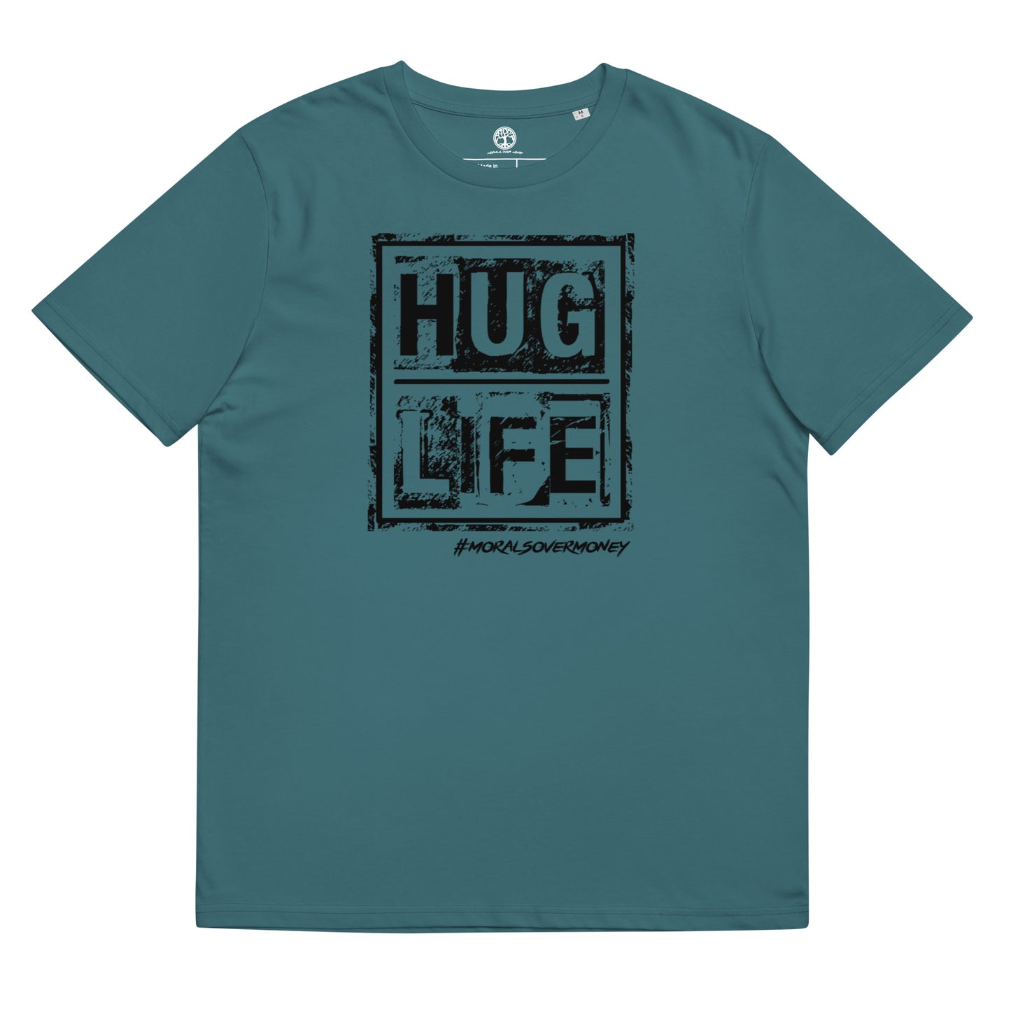 100% Organic Cotton 'Hug Life' Eco Tee  - Black Logo