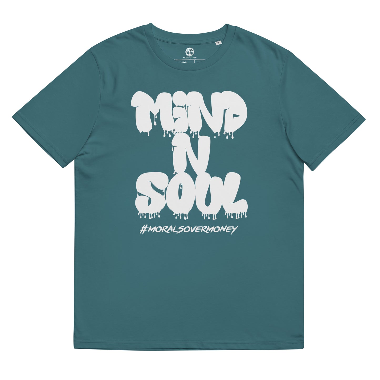 100% Organic Cotton 'Mind n Soul' Eco Tee - White Logo