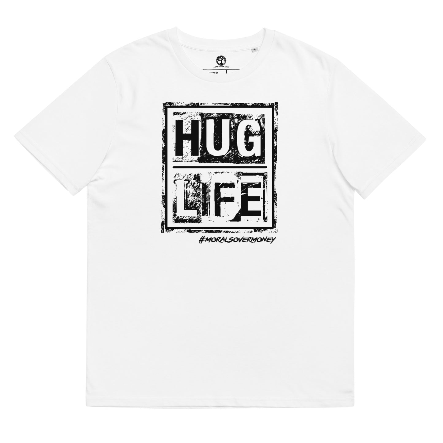 100% Organic Cotton 'Hug Life' Eco Tee  - Black Logo