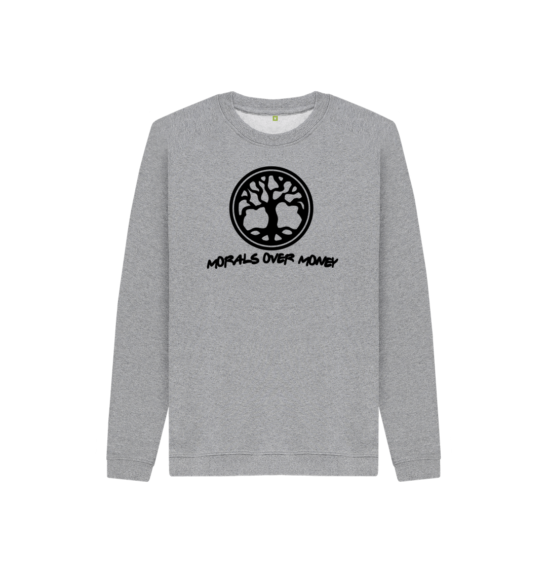 Athletic Grey Kid's 100% Organic Cotton 'Tree Of Life' Eco Jumper - Black Logo