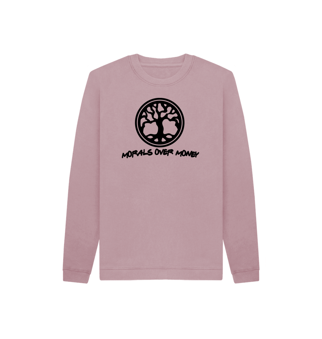 Mauve Kid's 100% Organic Cotton 'Tree Of Life' Eco Jumper - Black Logo