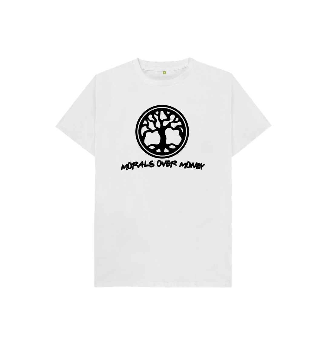 White Kid's 100% Organic Cotton 'Tree Of Life' Eco Tee - Black Logo