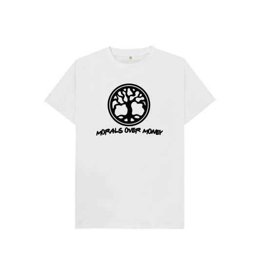 White Kid's 100% Organic Cotton 'Tree Of Life' Eco Tee - Black Logo