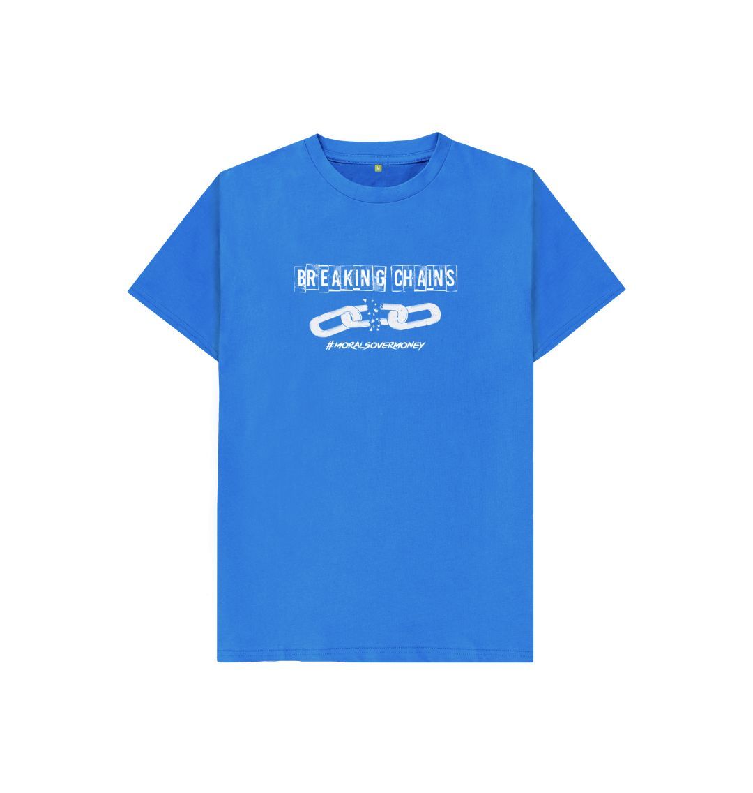 Bright Blue Kids Breaking Chains - Organic T-Shirt